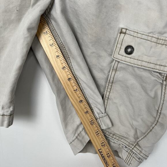 DISTRESSED- Carhartt Men's Size 31 Relaxed Fit Work Cargo Shorts Tan Khaki Beige - Picture 5 of 14